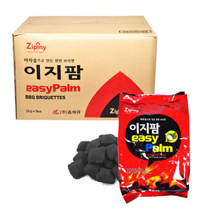 홈베큐 지피니 이지팜 야자숯 2kg 8개입 1BOX